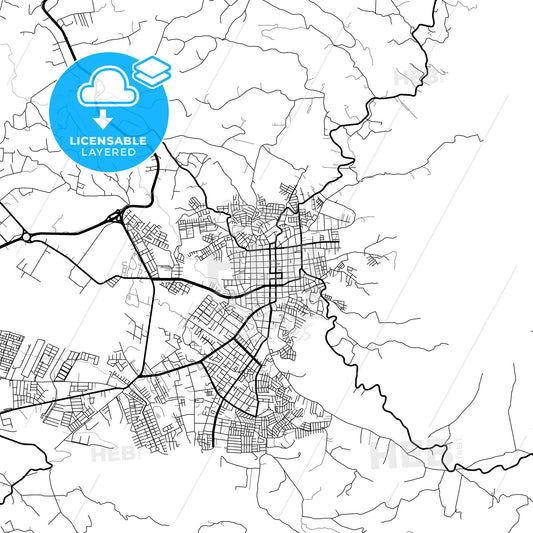 Layered PDF map of Fusagasuga, Colombia