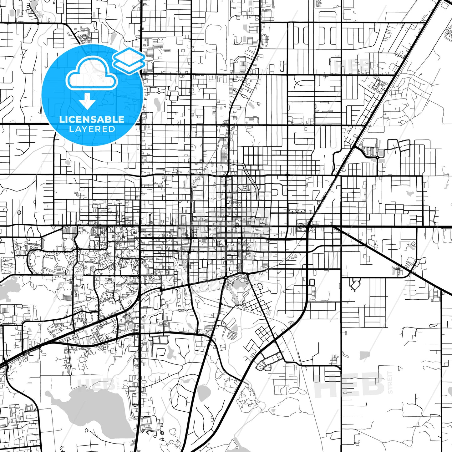 Layered PDF map of Gainesville, Florida, United States