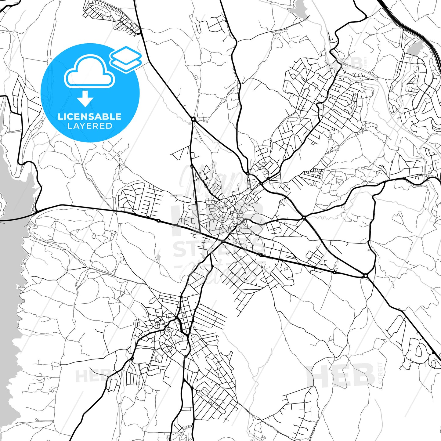 Layered PDF map of Galapagar, Madrid, Spain