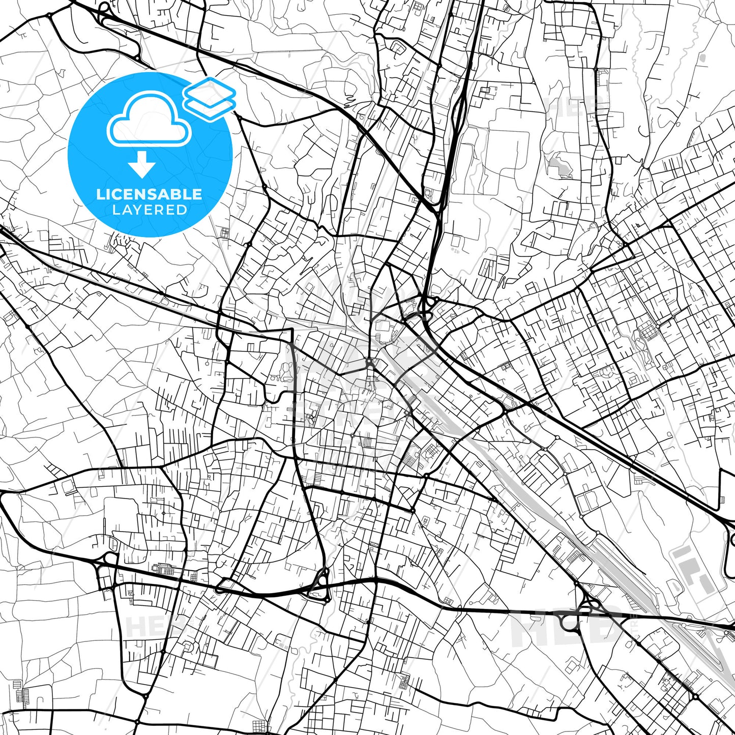 Layered PDF map of Gallarate, Lombardy, Italy