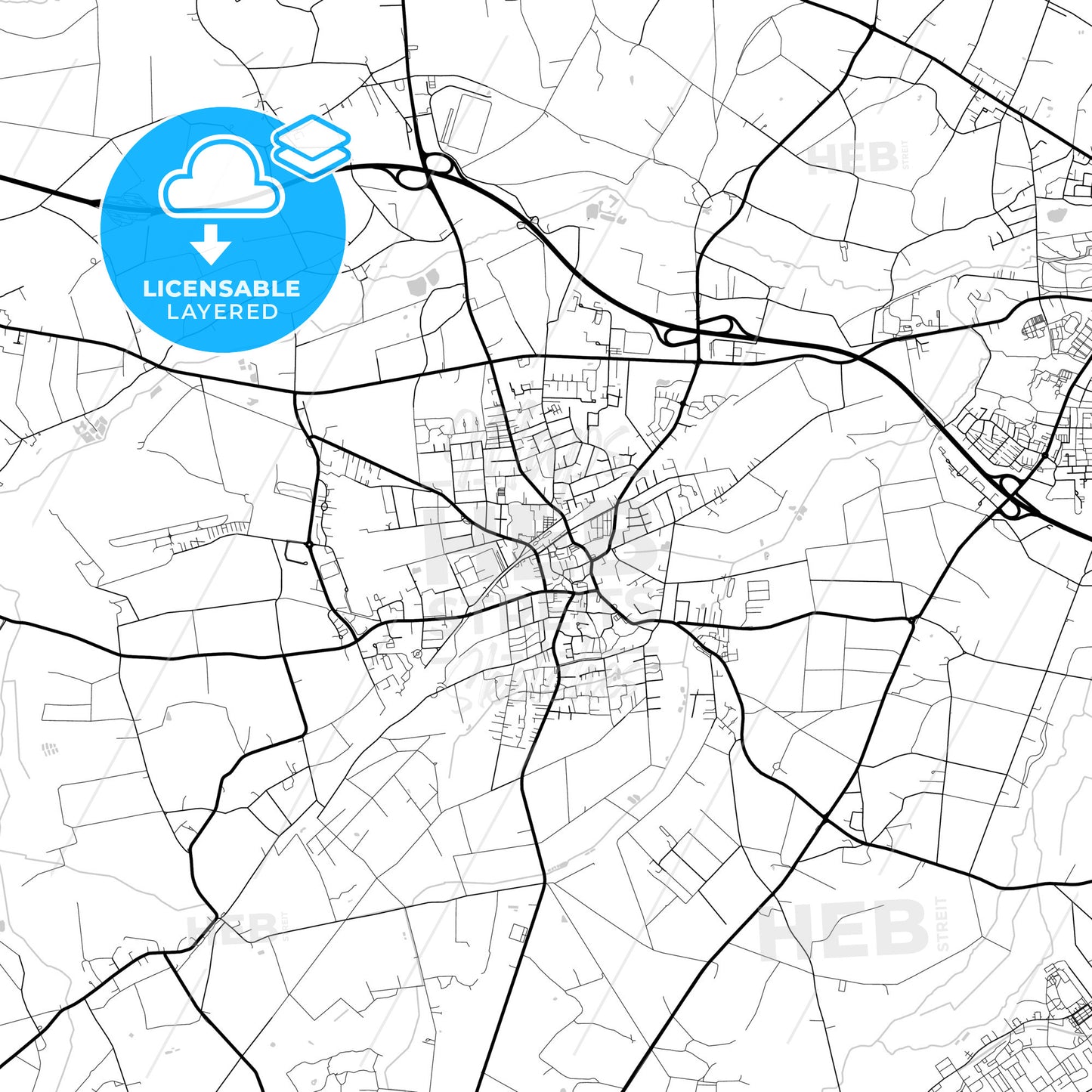 Layered PDF map of Ganderkesee, Lower Saxony, Germany