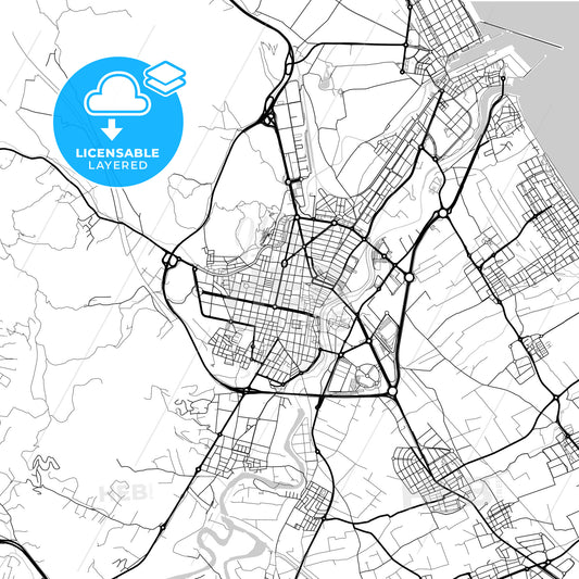 Layered PDF map of Gandia, Valencia, Spain