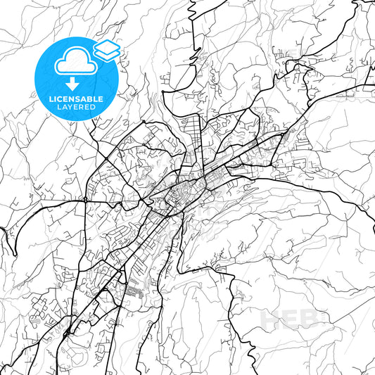 Layered PDF map of Gap, Hautes-Alpes, France