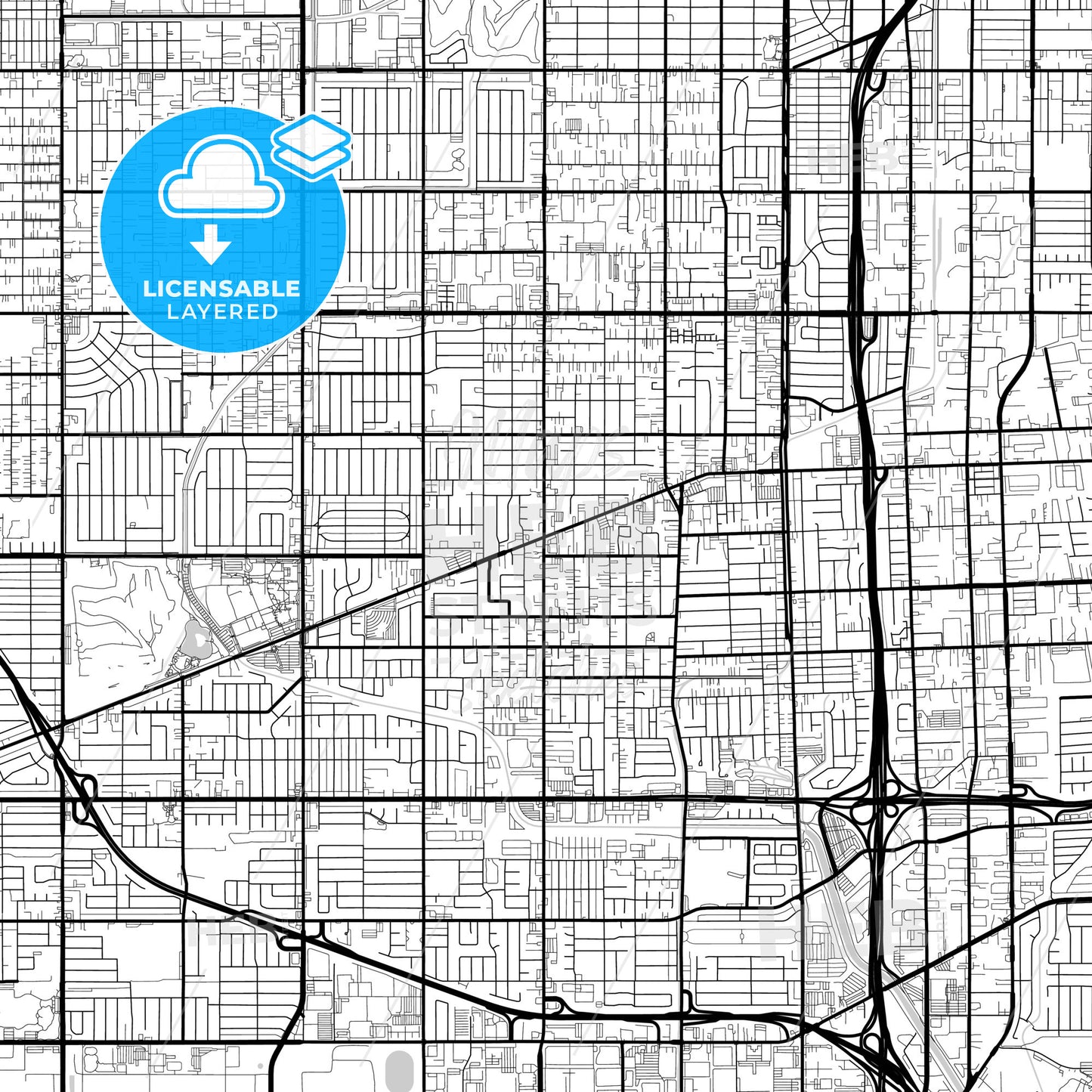 Layered PDF map of Gardena, California, United States