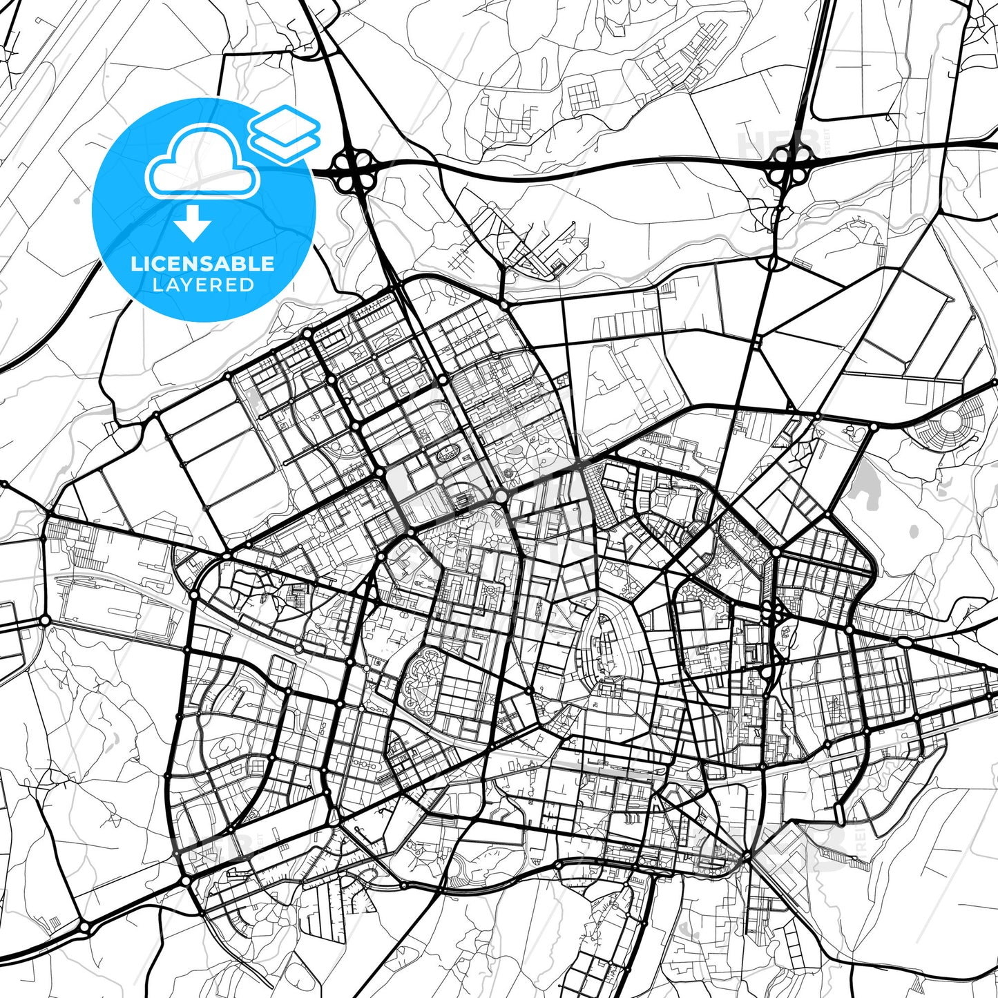Layered PDF map of Gasteiz / Vitoria, Álava, Spain