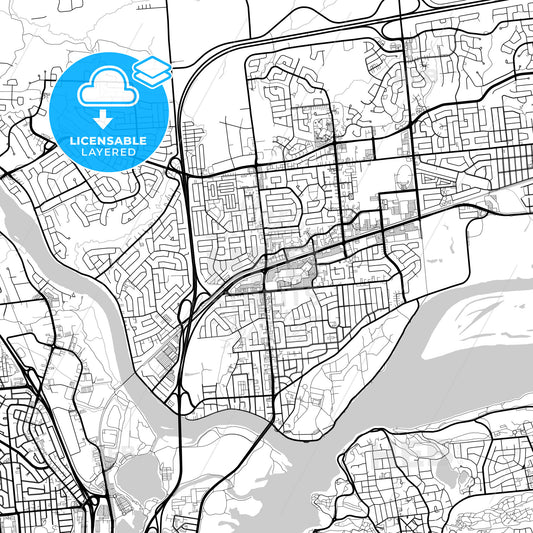 Layered PDF map of Gatineau, Quebec, Canada