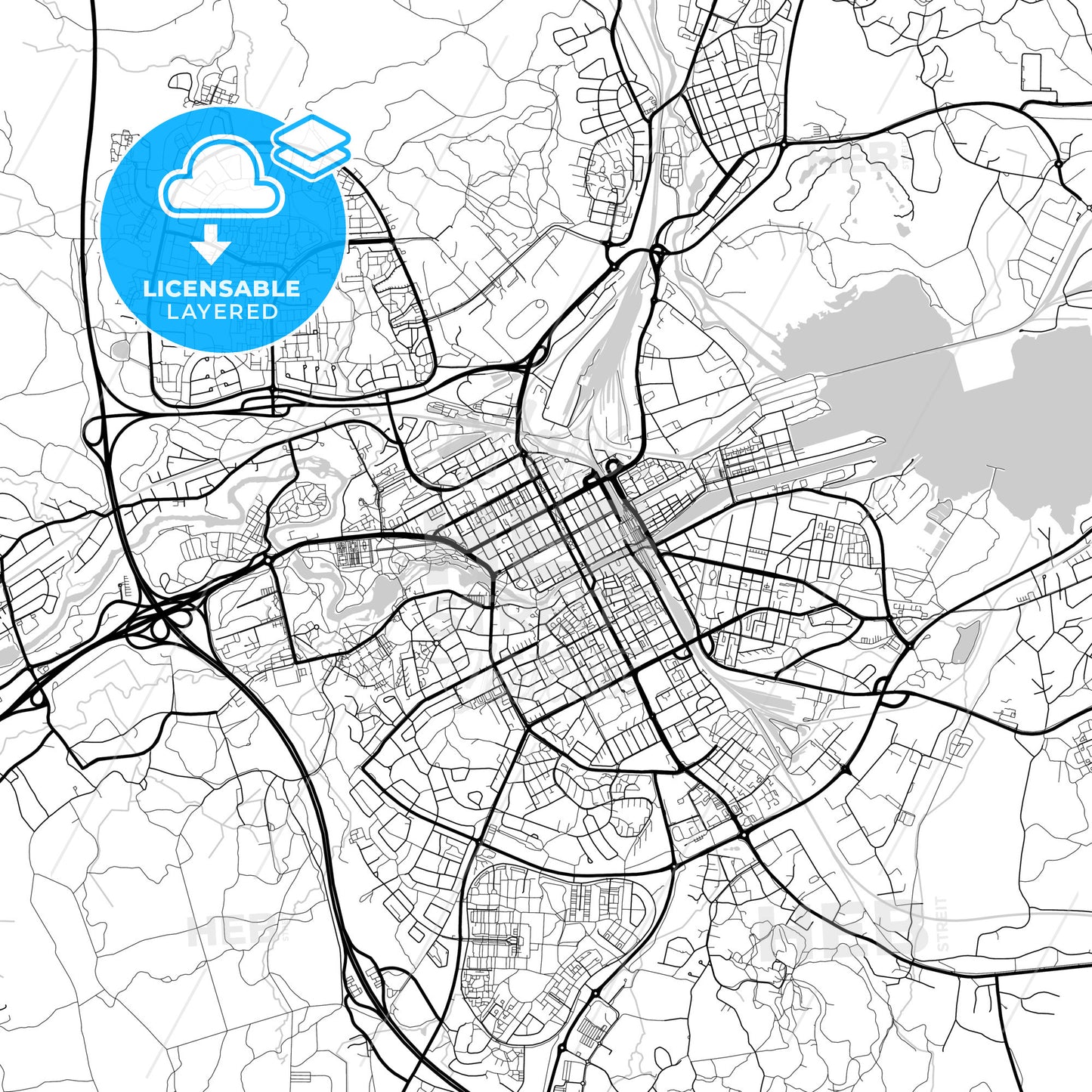 Layered PDF map of Gävle, Sweden