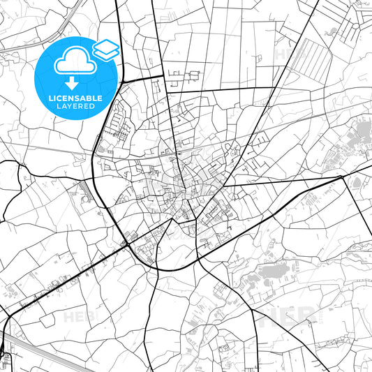 Layered PDF map of Geel, Antwerp, Belgium