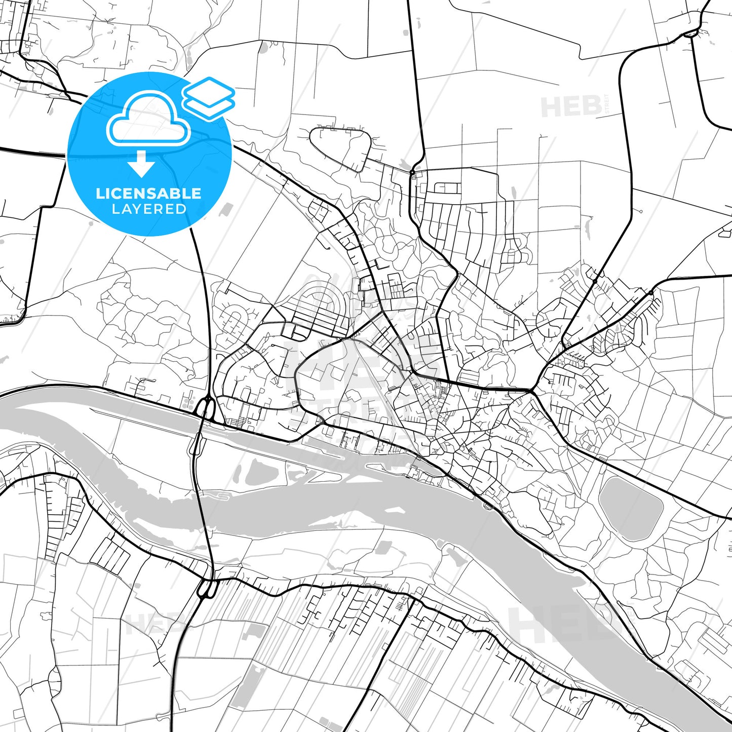 Layered PDF map of Geesthacht, Schleswig-Holstein, Germany