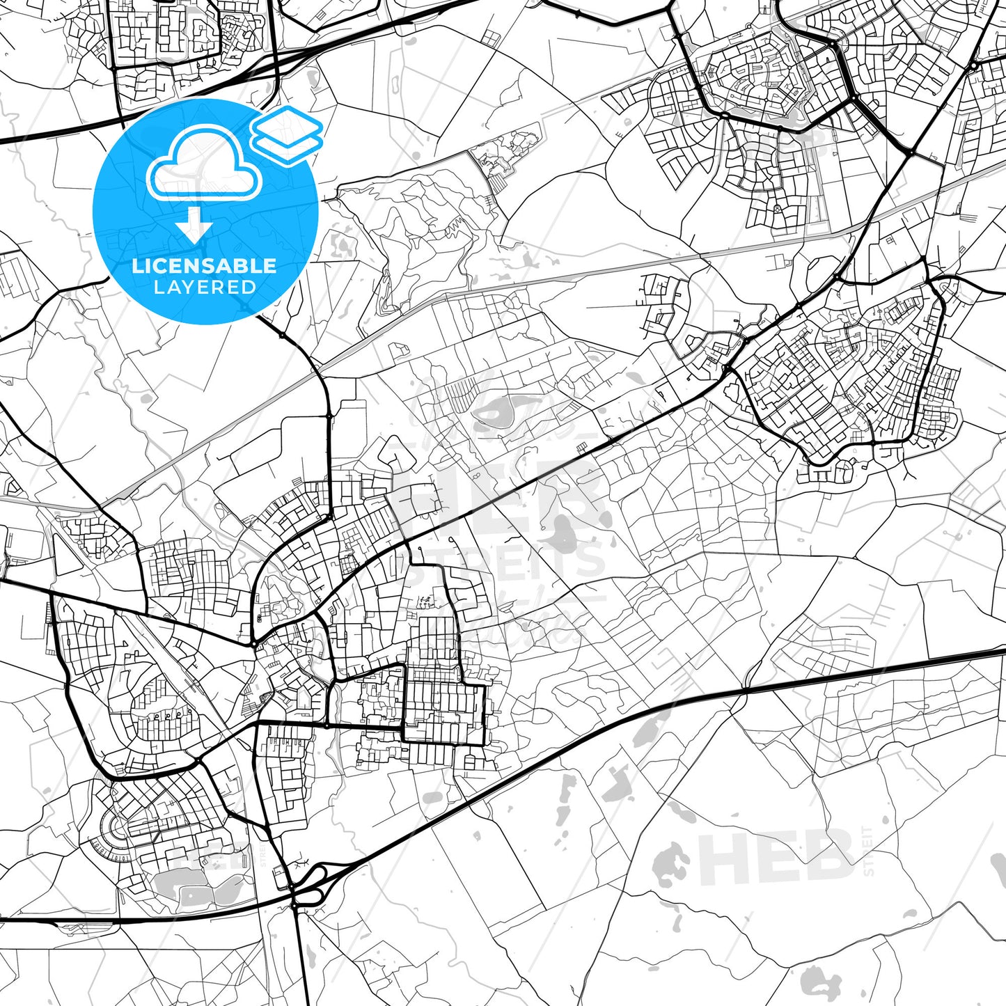 Layered PDF map of Geldrop-Mierlo, North Brabant, Netherlands