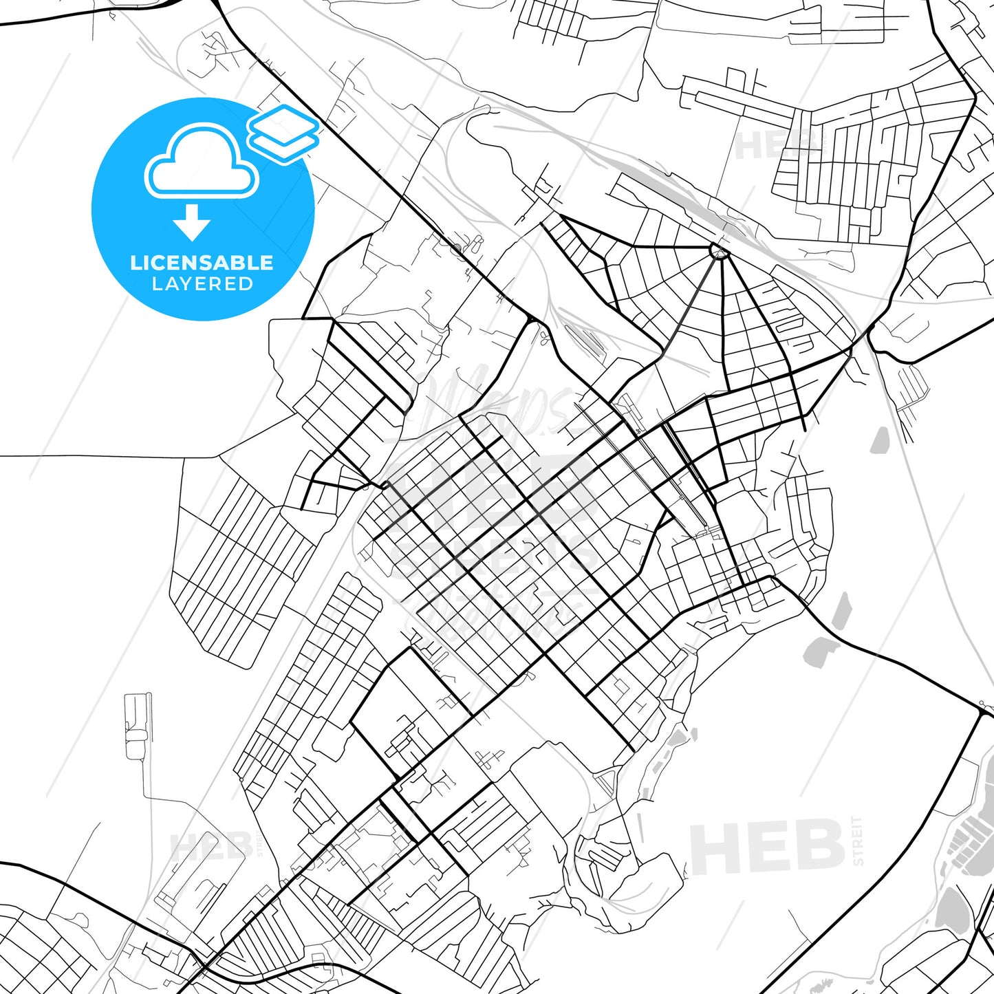 Layered PDF map of Georgiyevsk, Stavropol Krai, Russia