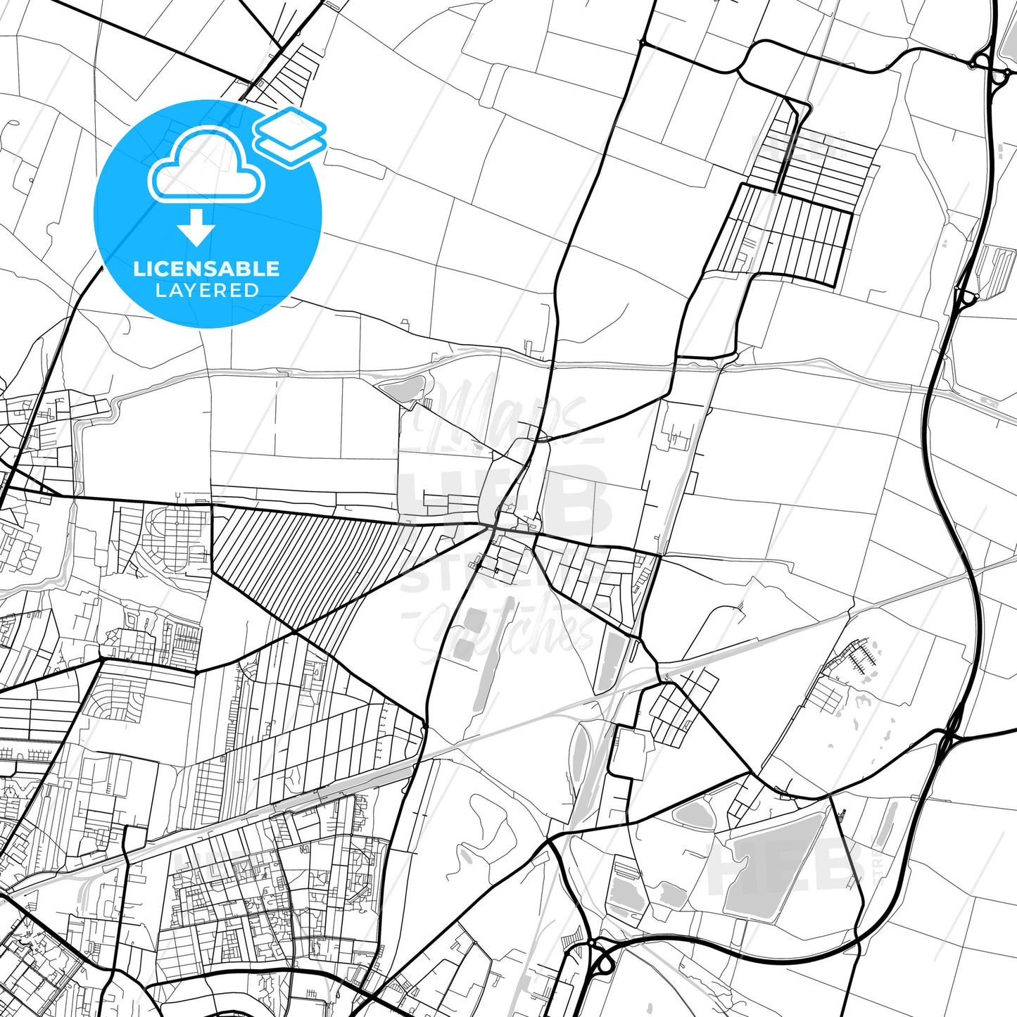 Layered PDF map of Gerasdorf bei Wien, Lower Austria, Austria