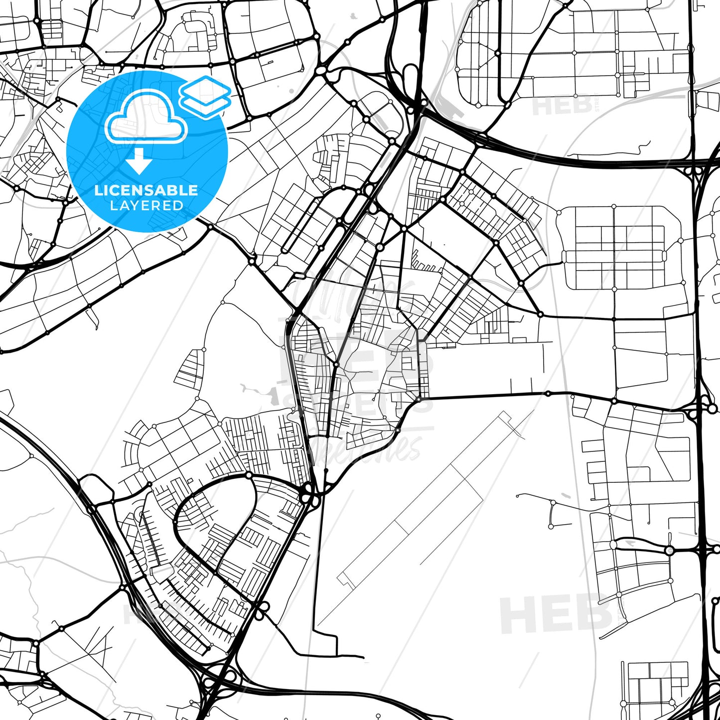 Layered PDF map of Getafe, Madrid, Spain