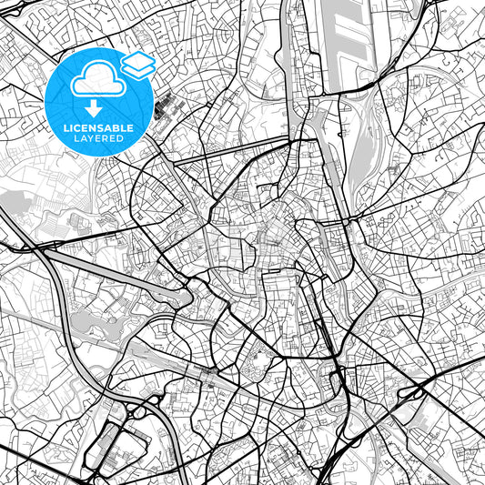 Layered PDF map of Ghent, East Flanders, Belgium