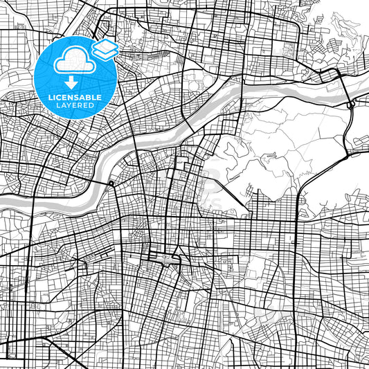 Layered PDF map of Gifu, Gifu, Japan