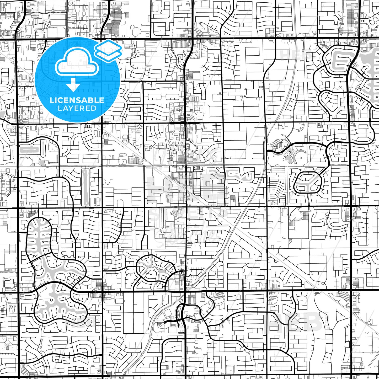 Layered PDF map of Gilbert, Arizona, United States