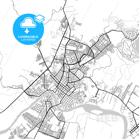 Layered PDF map of Girardot City, Colombia