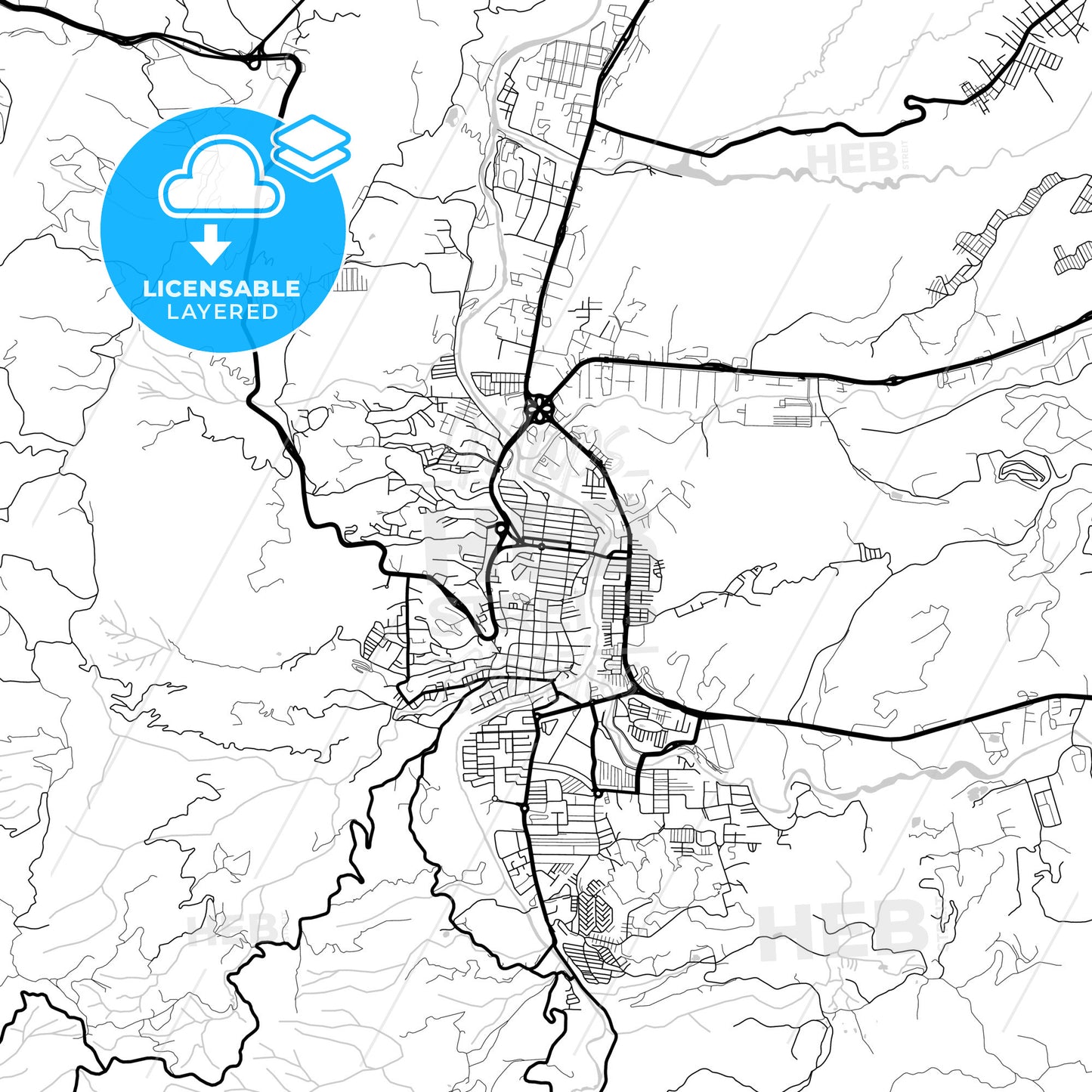 Layered PDF map of Giron, Colombia