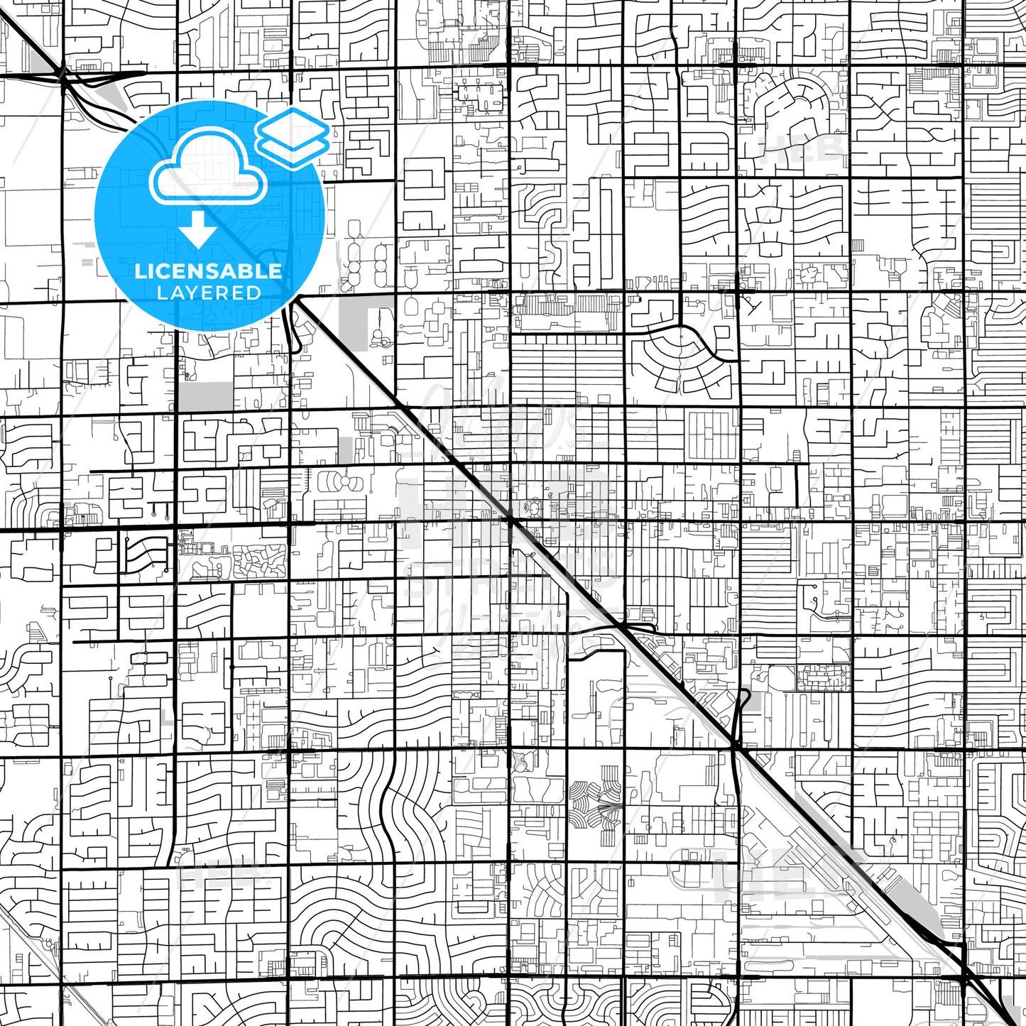 Layered PDF map of Glendale, Arizona, United States