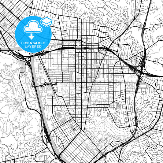 Layered PDF map of Glendale, California, United States
