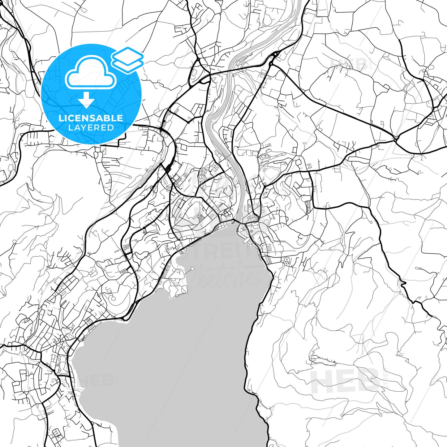 Layered PDF map of Gmunden, Upper Austria, Austria