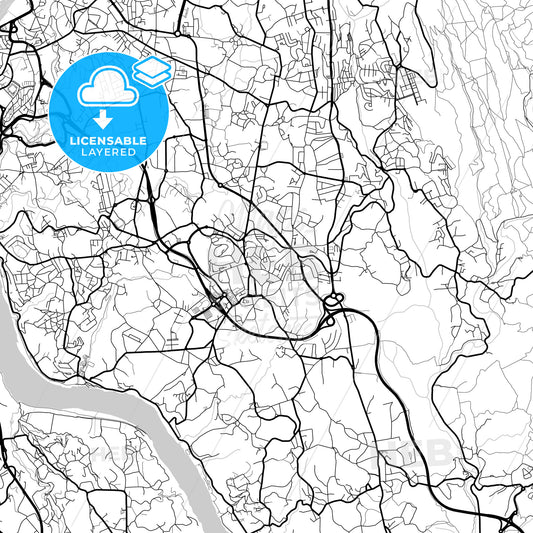 Layered PDF map of Gondomar, Porto, Portugal