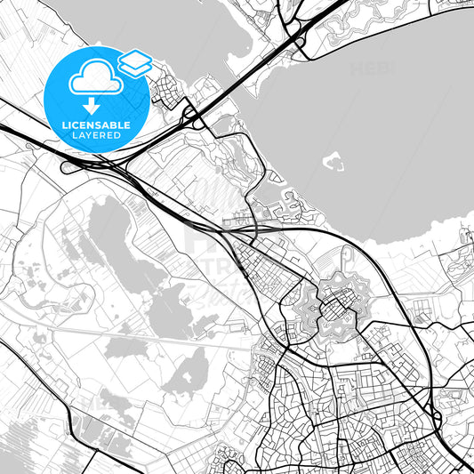 Layered PDF map of Gooise Meren, North Holland, Netherlands