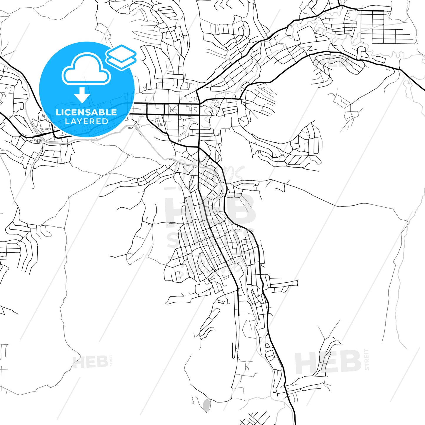 Layered PDF map of Gorno-Altaysk, Altai Republic, Russia