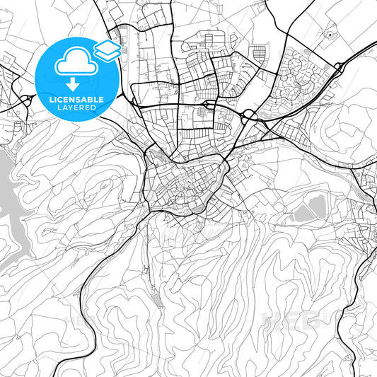 Layered PDF map of Goslar, Lower Saxony, Germany