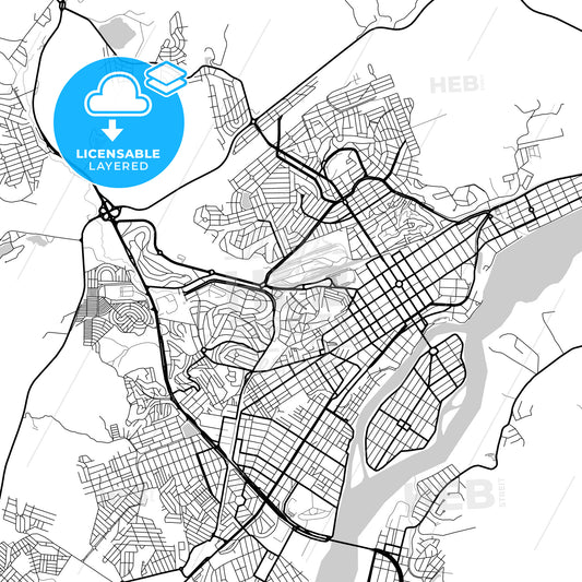 Layered PDF map of Governador Valadares, Brazil