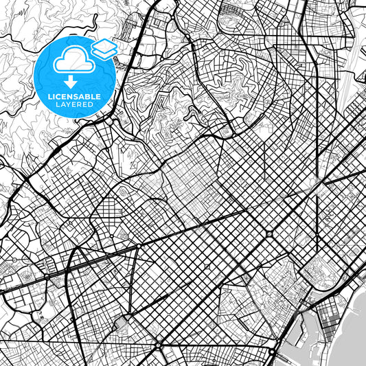 Layered PDF map of Gràcia, Barcelona, Spain