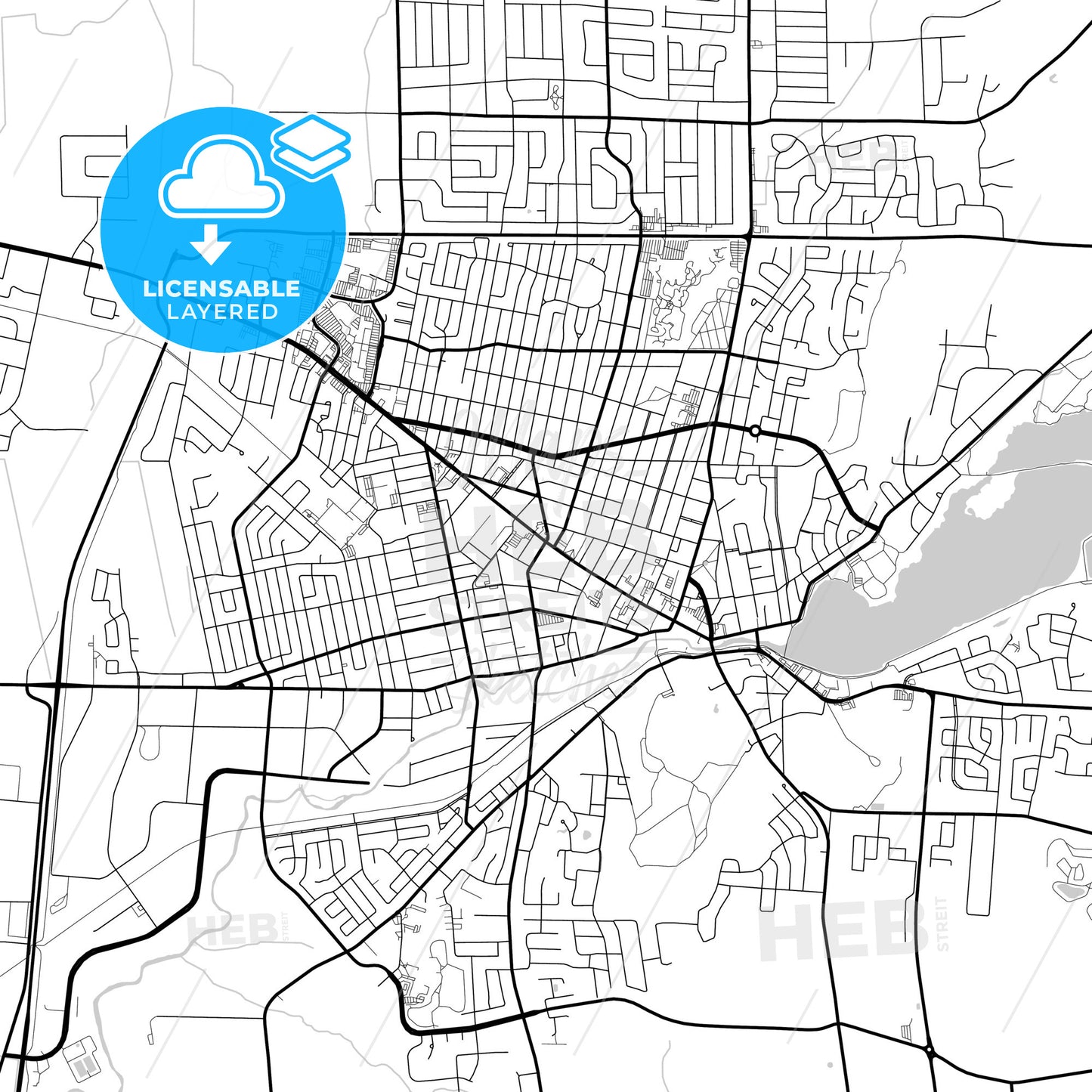 Layered PDF map of Granby, Quebec, Canada