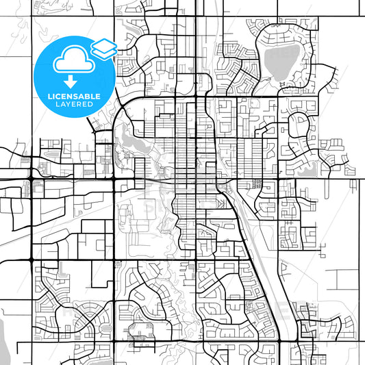 Layered PDF map of Grande Prairie, Alberta, Canada
