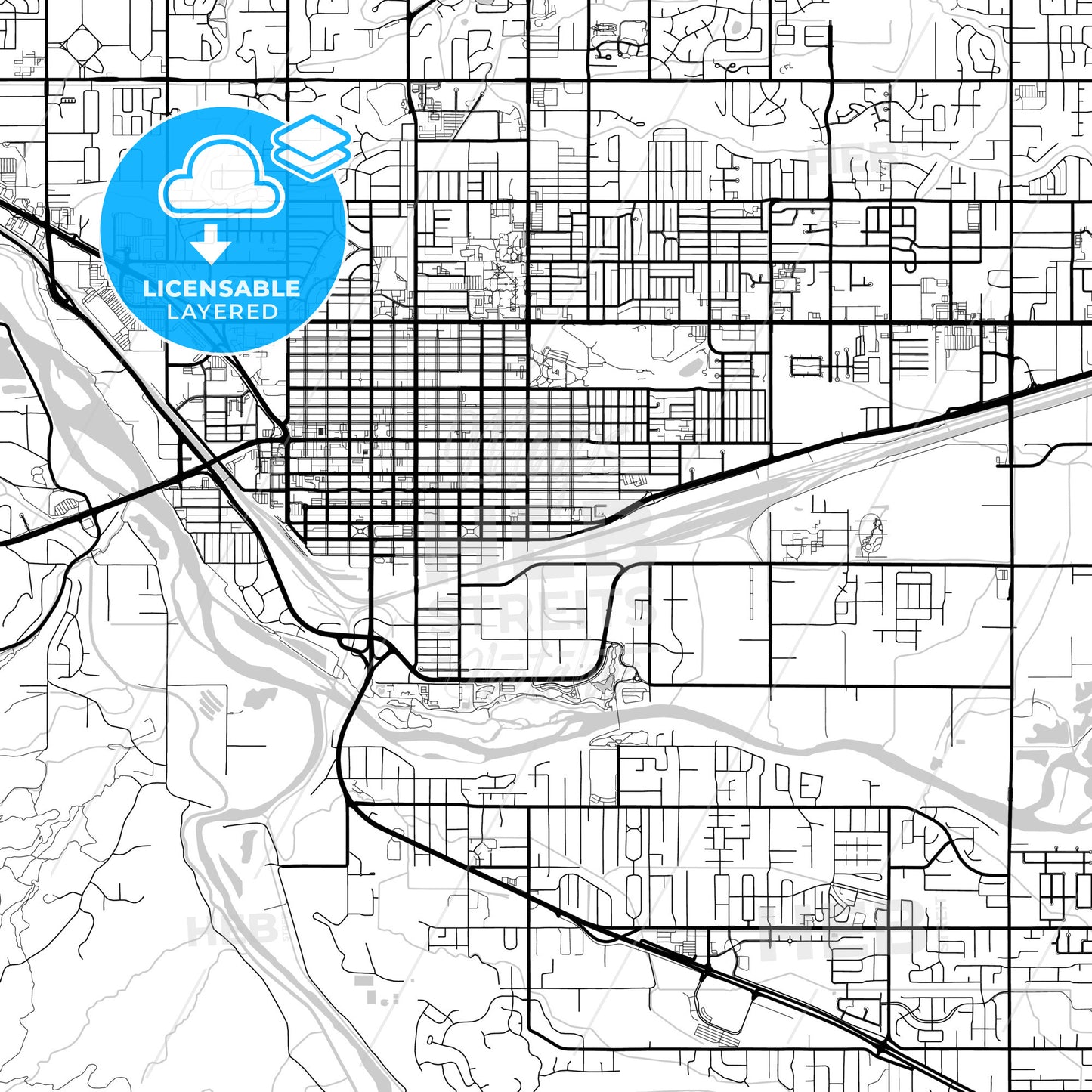 Layered PDF map of Grand Junction, Colorado, United States