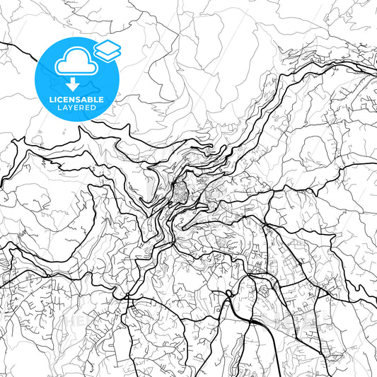 Layered PDF map of Grasse, Alpes-Maritimes, France