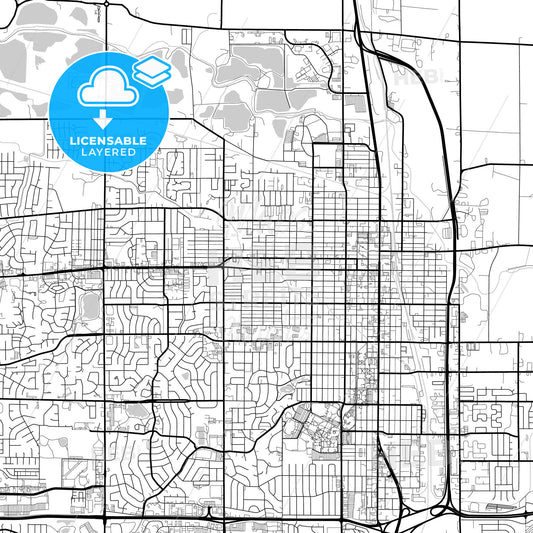 Layered PDF map of Greeley, Colorado, United States