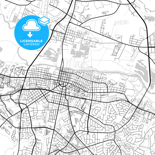 Layered PDF map of Greenville, North Carolina, United States