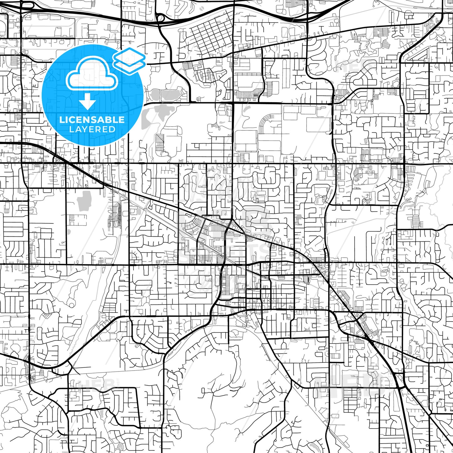 Layered PDF map of Gresham, Oregon, United States