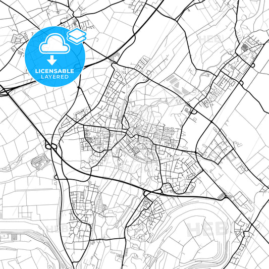 Layered PDF map of Grevenbroich, North Rhine-Westphalia, Germany