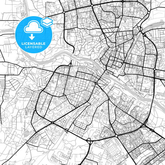 Layered PDF map of Grodno, Voblasć, Belarus