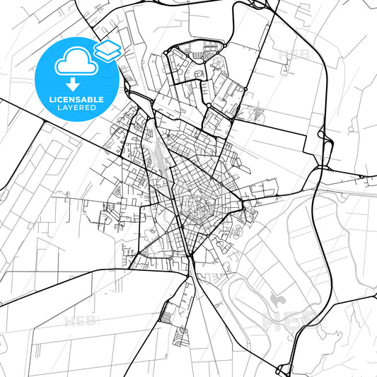 Layered PDF map of Grosseto, Tuscany, Italy