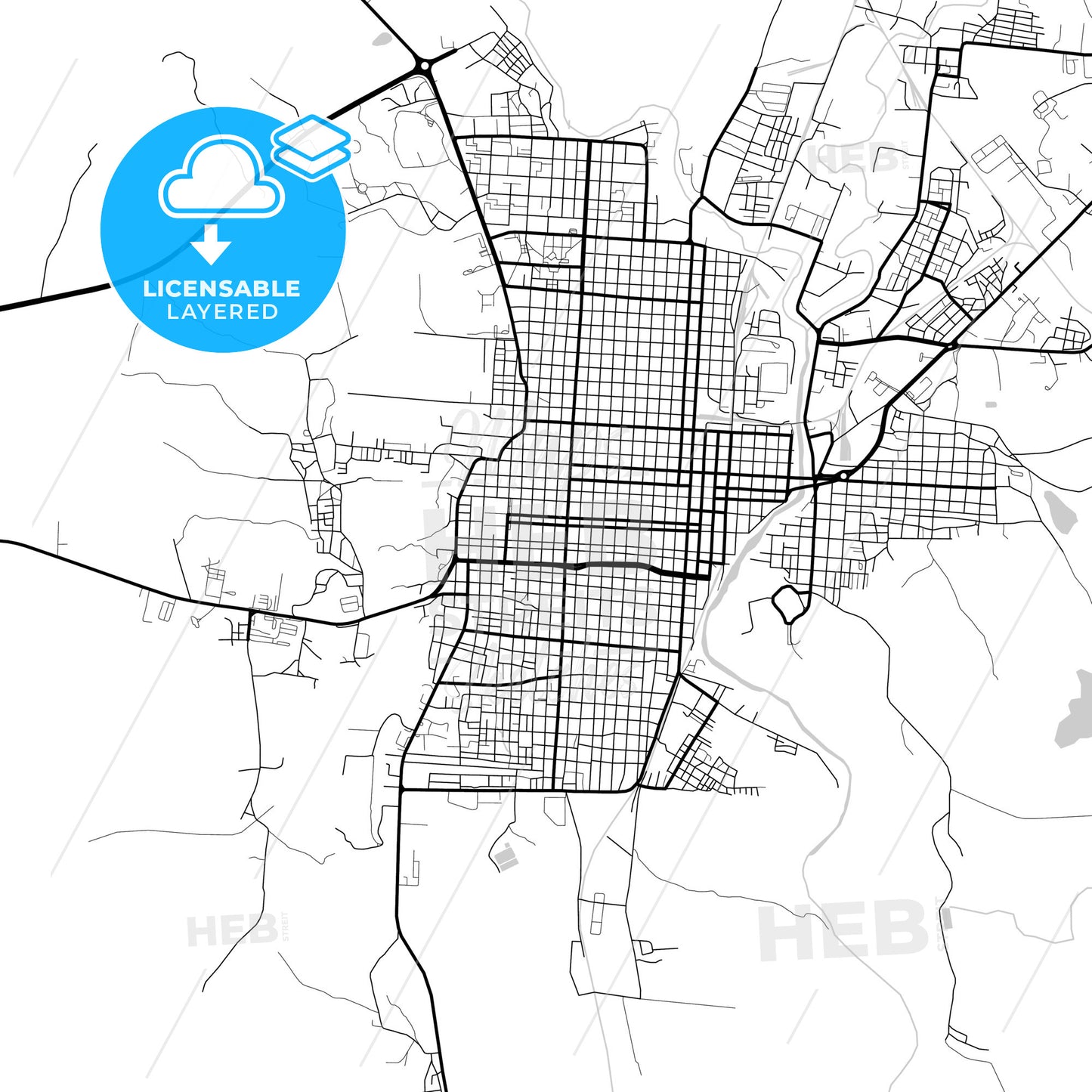 Layered PDF map of Guantánamo, Guantánamo, Cuba