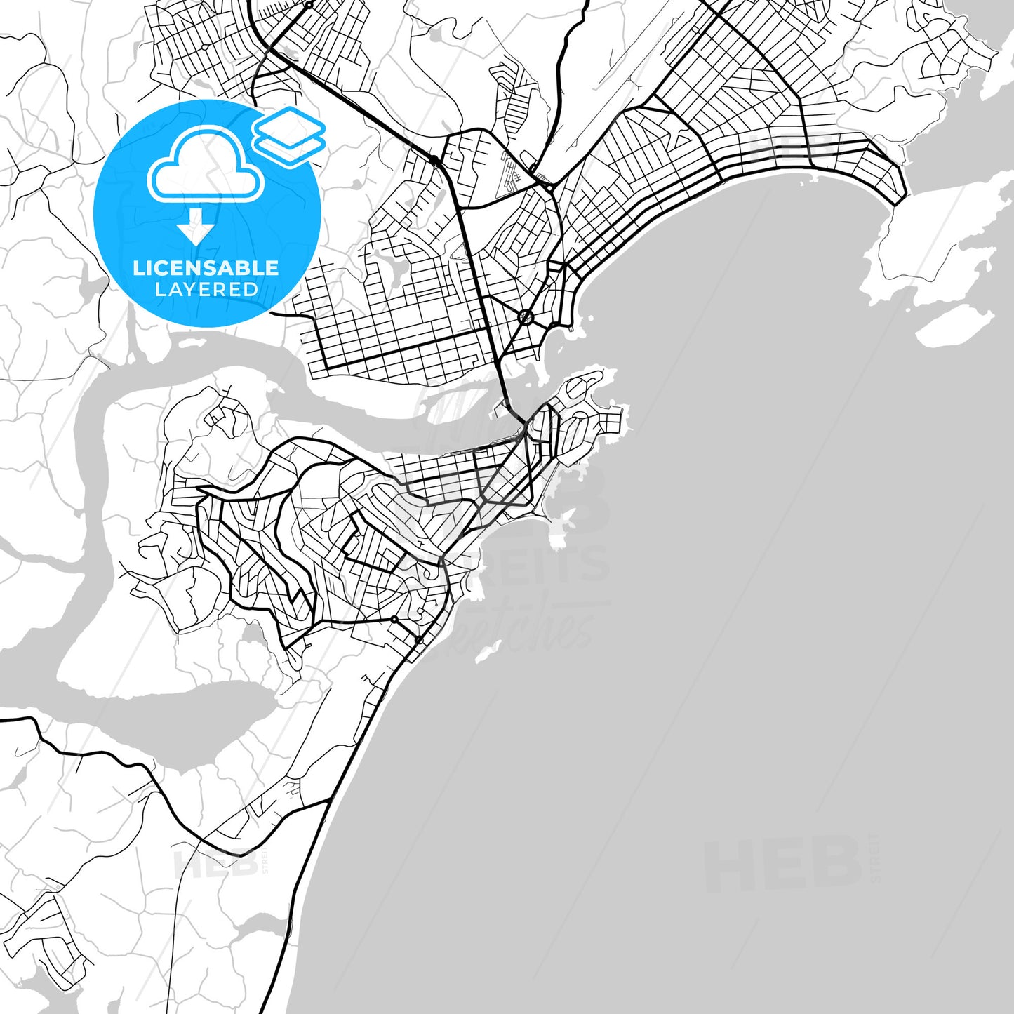 Layered PDF map of Guarapari, Brazil