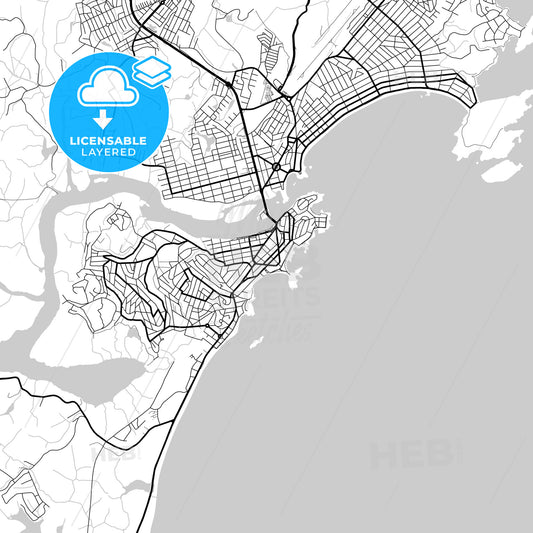 Layered PDF map of Guarapari, Brazil