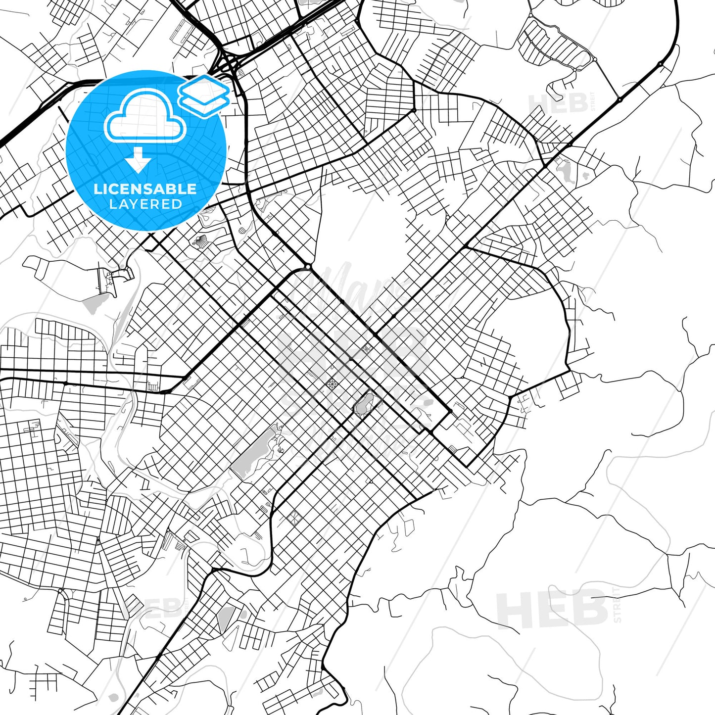 Layered PDF map of Guarapuava, Brazil