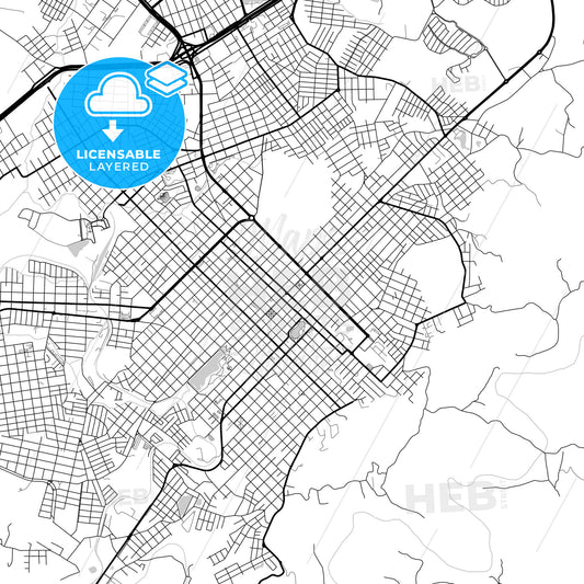 Layered PDF map of Guarapuava, Brazil