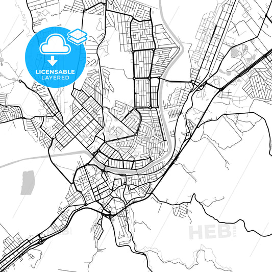 Layered PDF map of Guaratingueta, Brazil