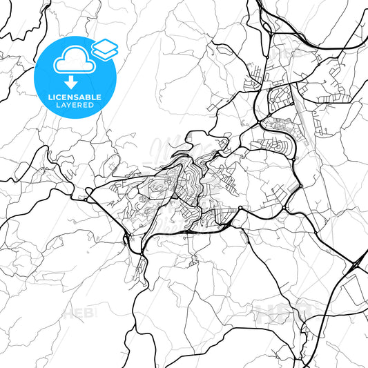 Layered PDF map of Guarda, Guarda, Portugal