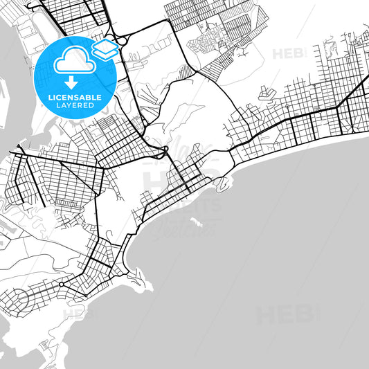 Layered PDF map of Guaruja, Brazil