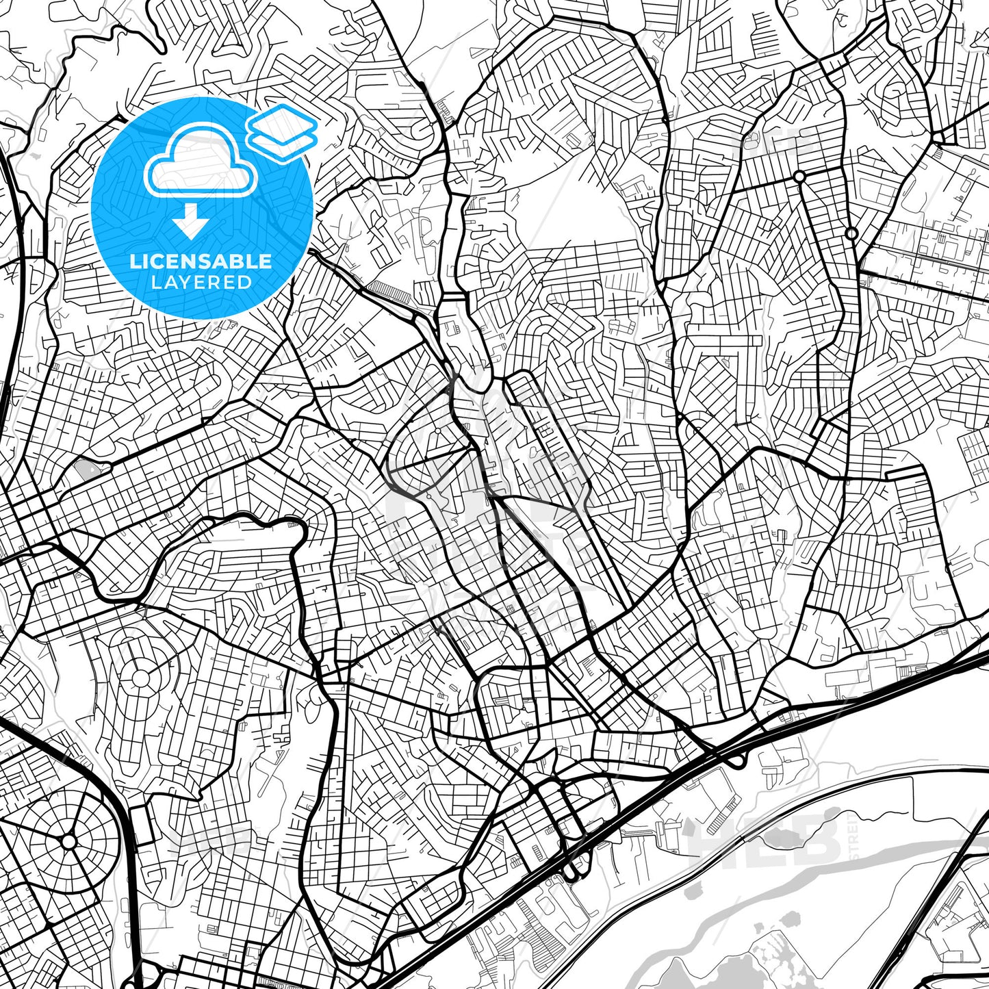 Layered PDF map of Guarulhos, Brazil